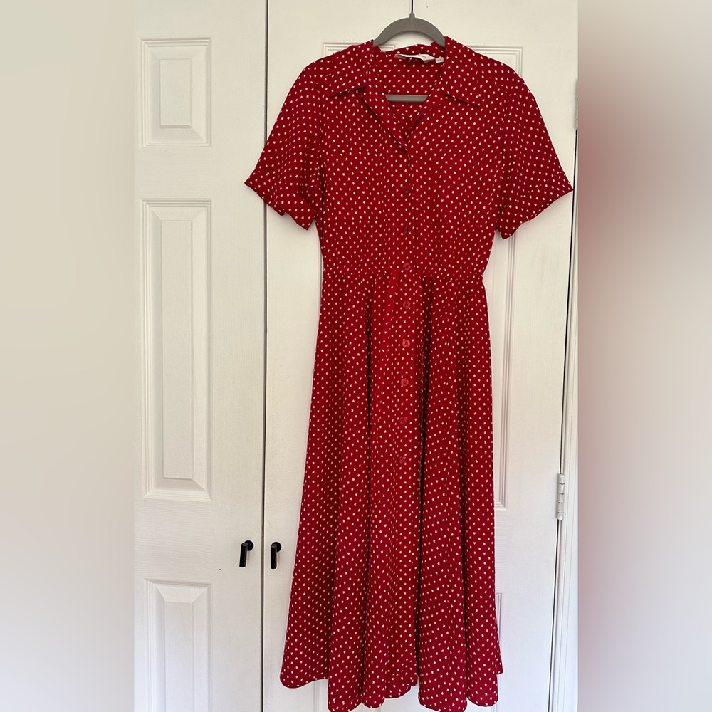 Red Dress White Stars - 4th Of July - Size 12